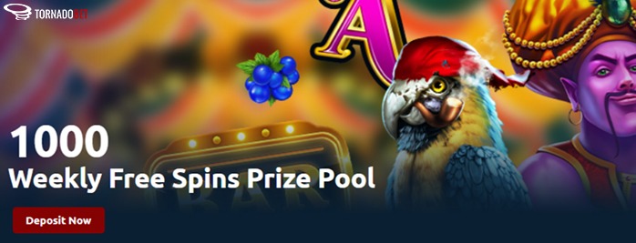 Play For Your Share Of 1000 Free Spins Each Week at TornadoBet